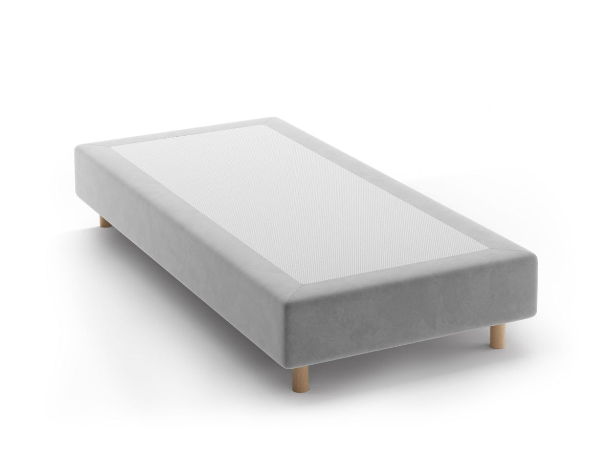 Base Letto Whale Gambe legno di faggio naturale - Grigio Chiaro 90x200