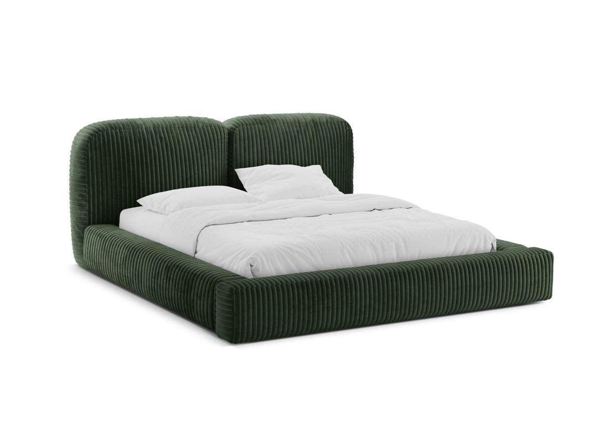 Letto con Contenitore e Testata, "Martina", 246x206x101 - Verde Scuro