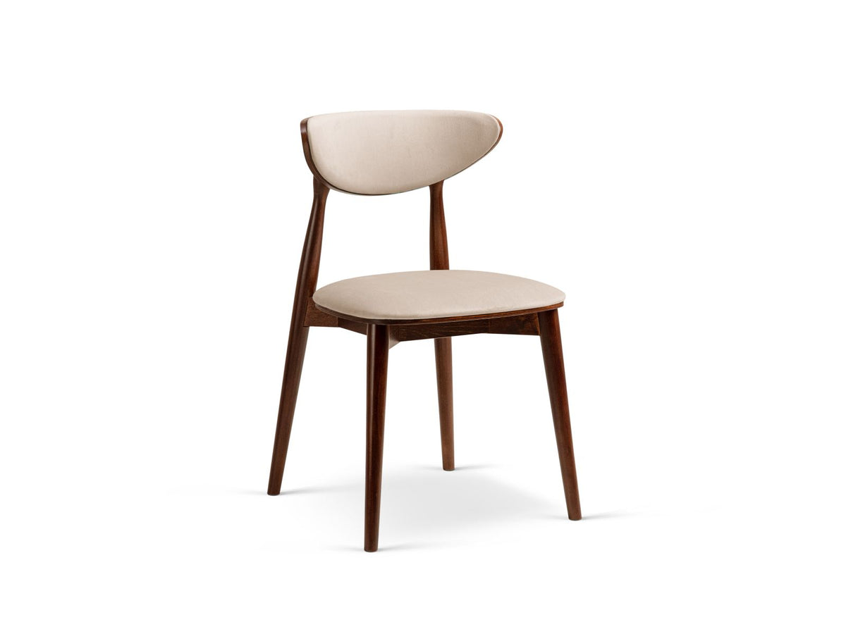 Sedia in Velluto, "Rina", 1 Posto, 47.5x48x79 - Beige Mandorla