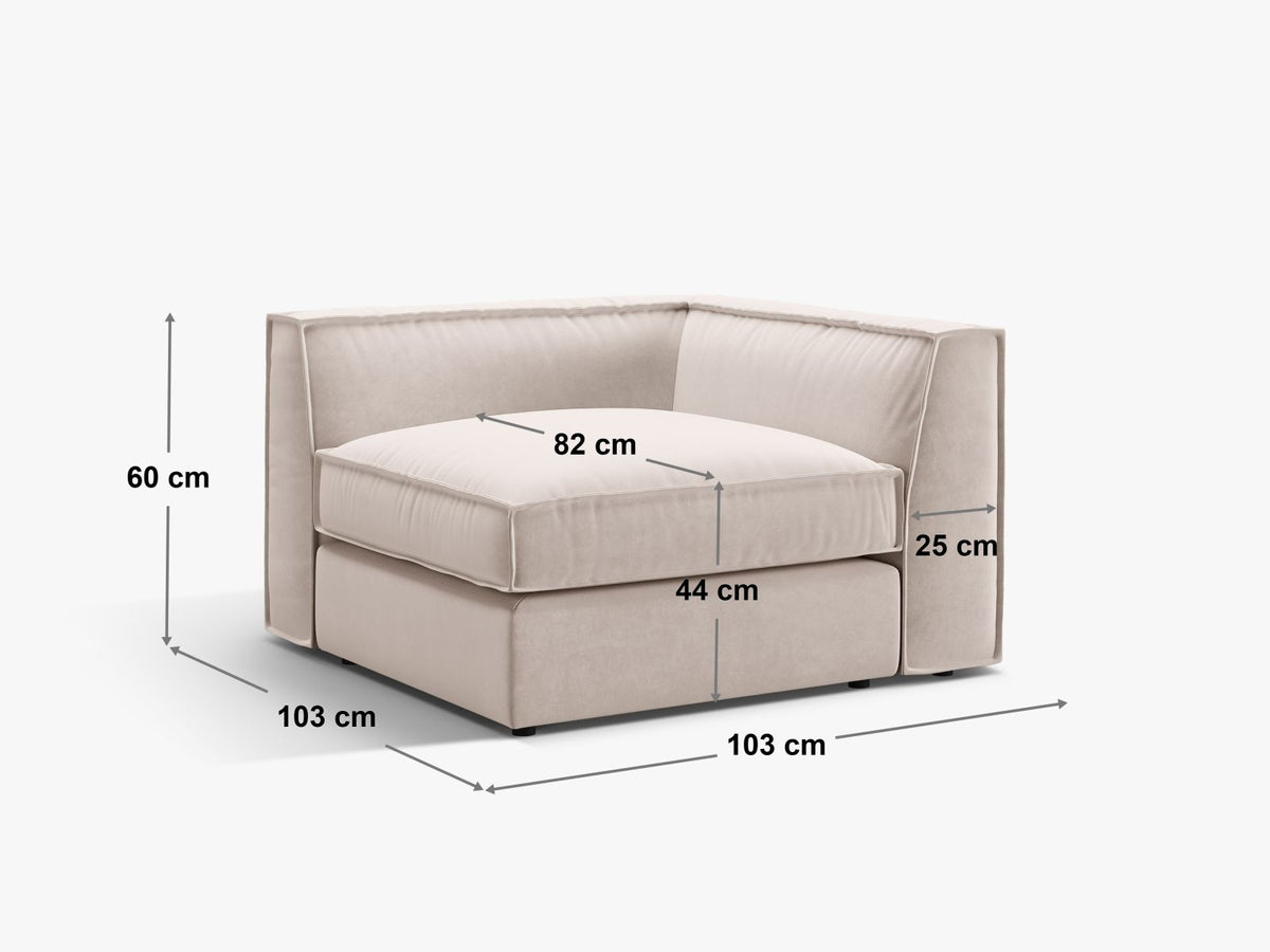 Modulo Angolare Pola, 1 Posto, 103x103x88