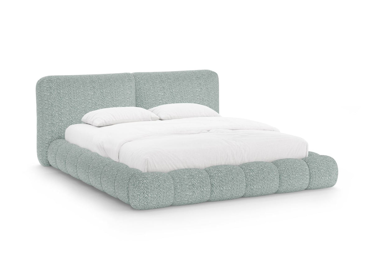 Letto con Contenitore e Testata, "Solange", 236x242x90 - Blu Tenue
