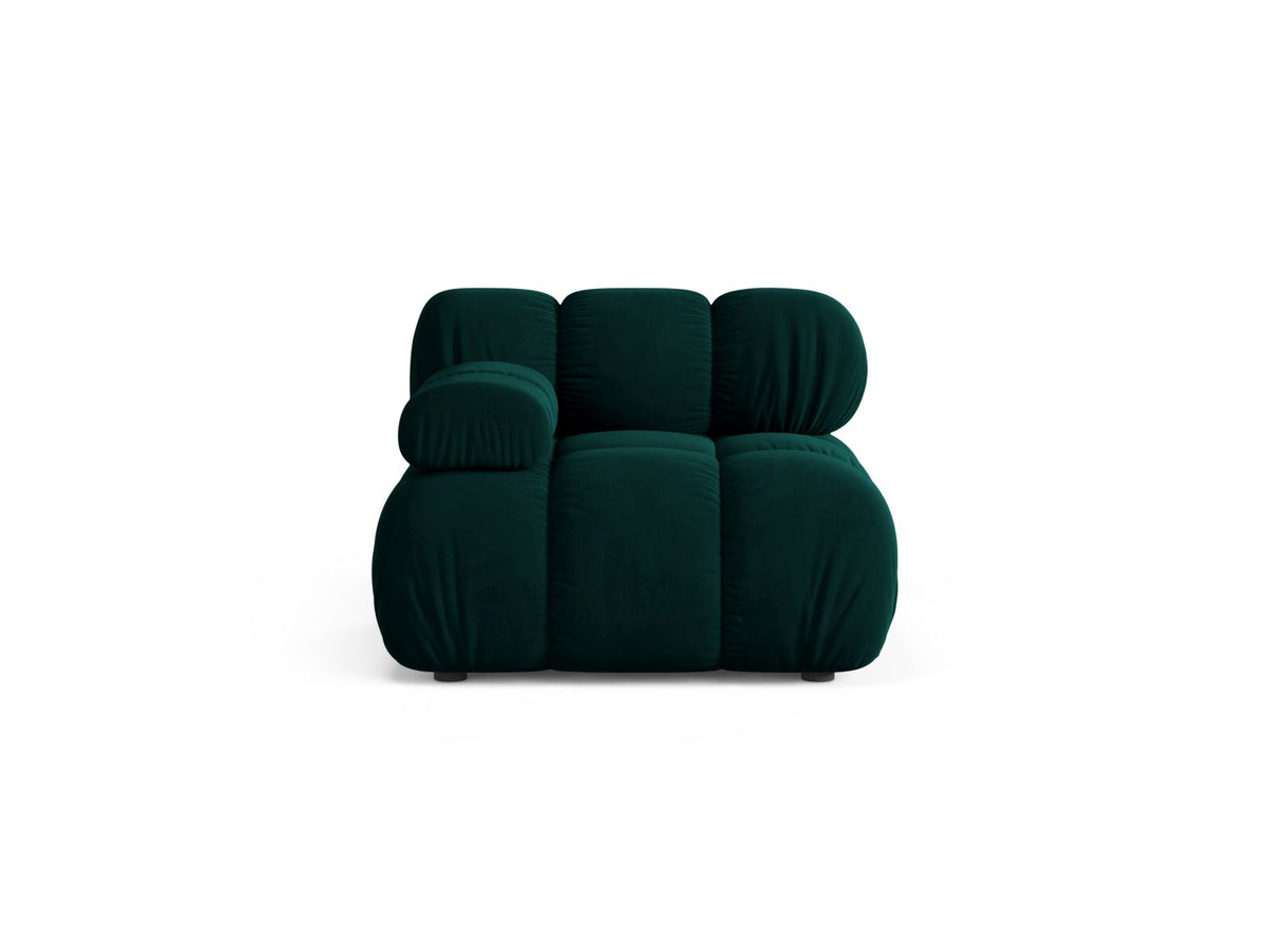 Modulo Sinistro in Velluto, "Bellis", 1 Posto, 94x94x70 - Petrolioio Profondo