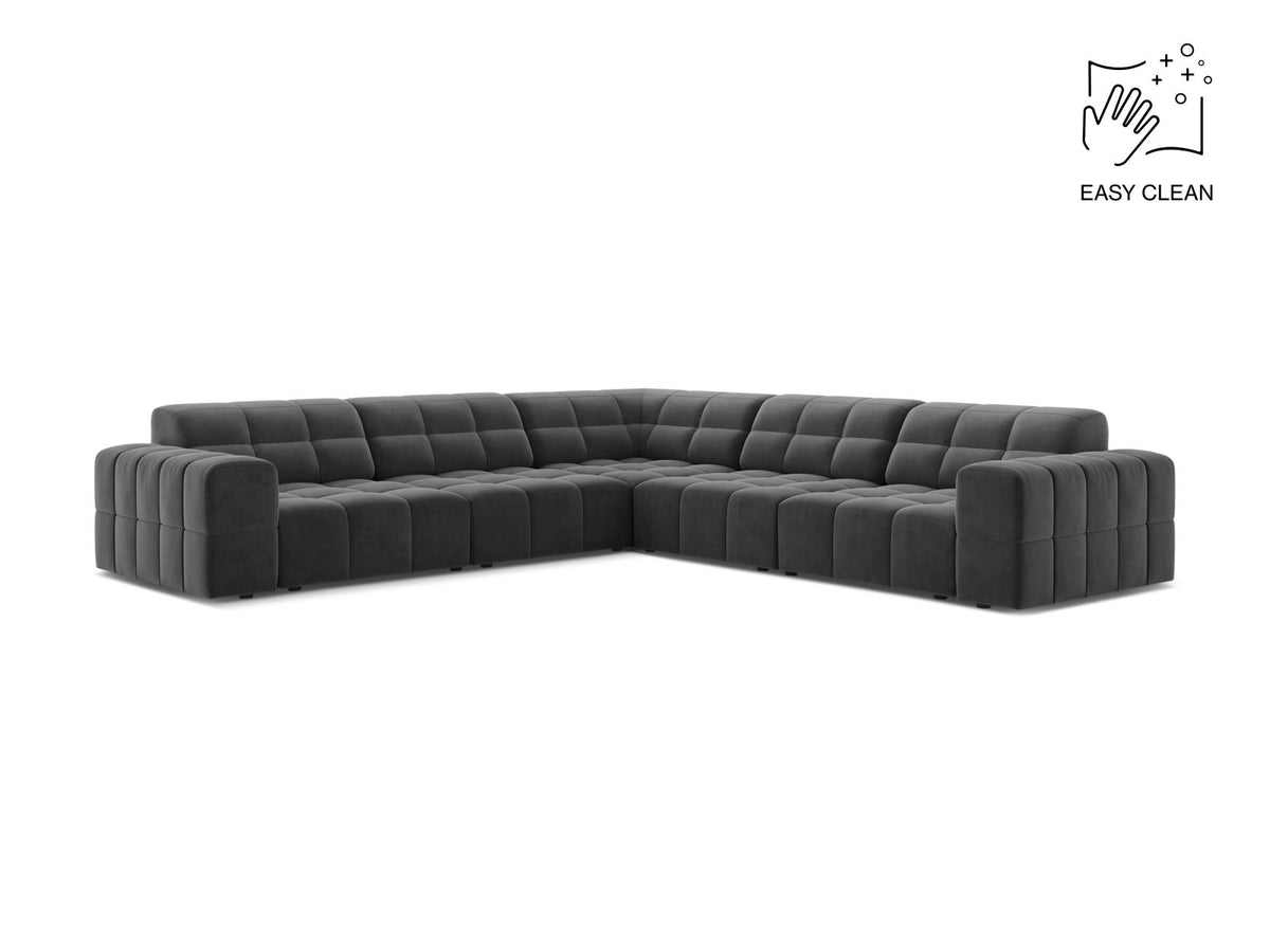 Divano Angolare Simmetrico Jennifer, 7 Posti, 285x285x78