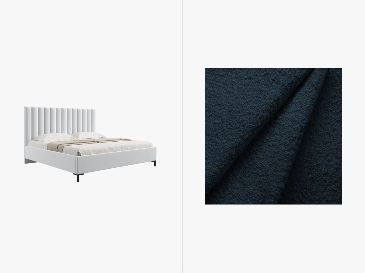 Letto Contenitore con Testata Allison - Blu Scuro 180x200