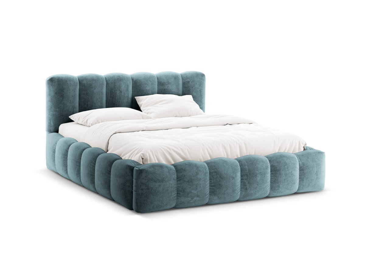 Letto Contenitore con Testata Lupine - Blu Jeans 200x200