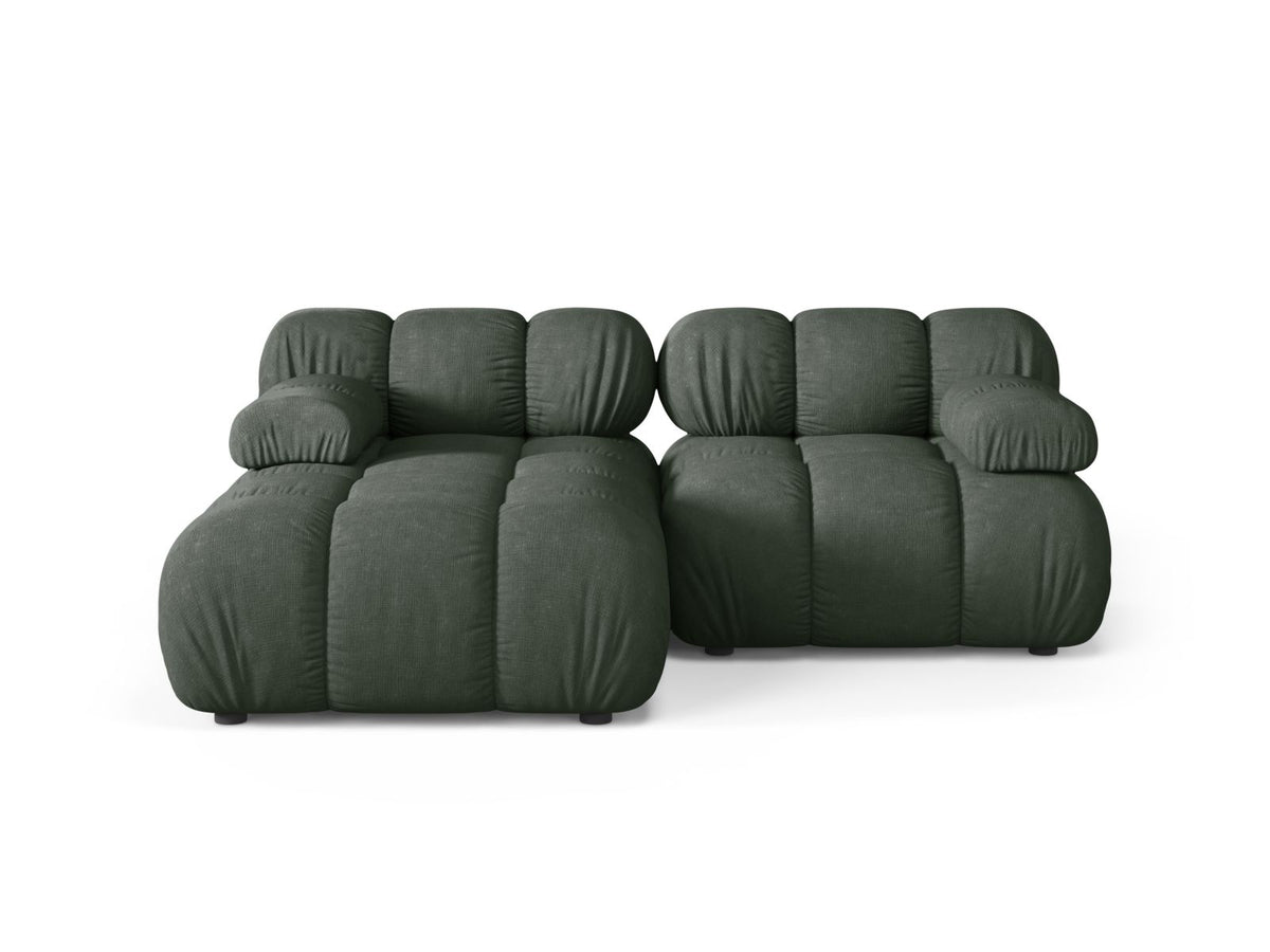 Divano Angolare Modulare Sinistro, "Bellis", 3 Posti, 188x155x70 - Verde Muschio