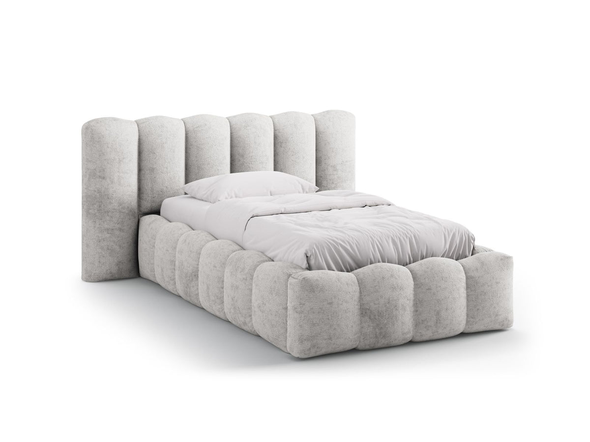 Letto con Contenitore e Testata, "Lupine", 226x174x95 - Grigio Chiaro
