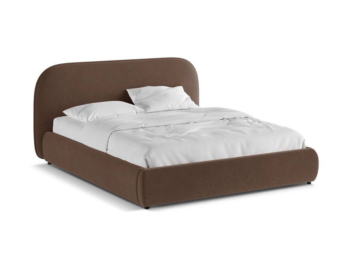 Letto Contenitore con Testata Murada - Cioccolato 200x200