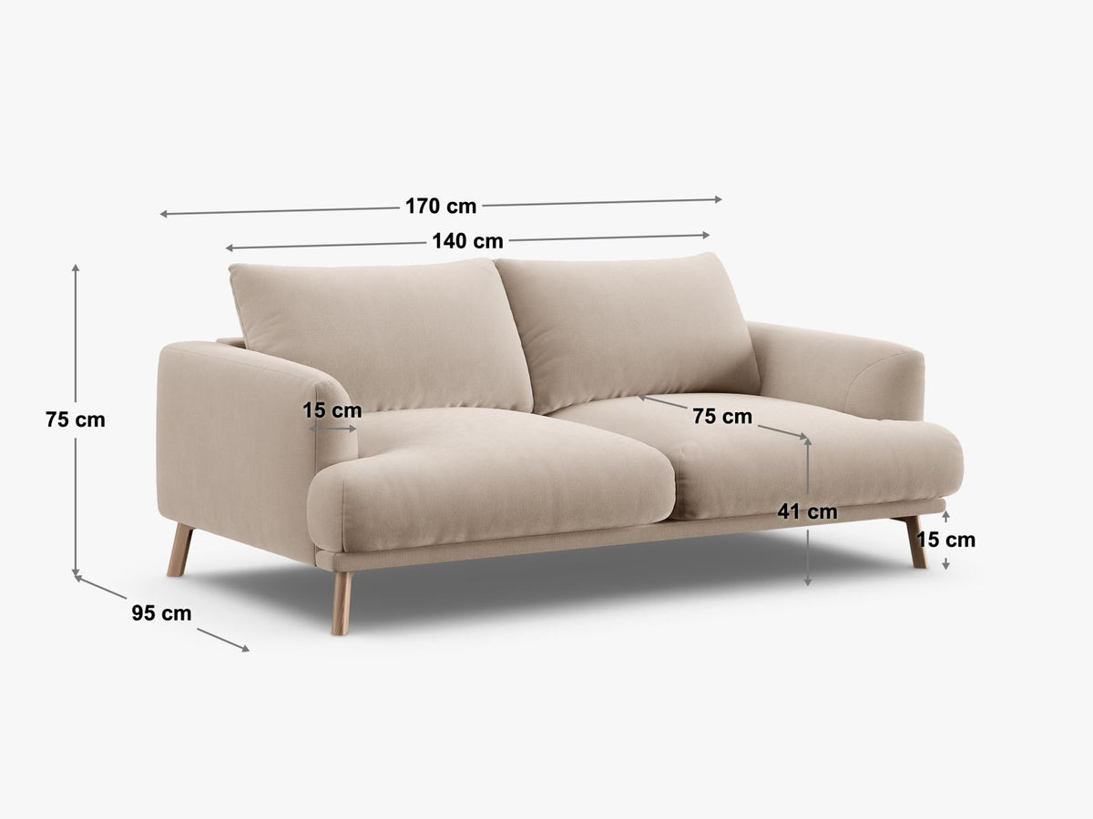 Divano Naomi, 2 Posti, 95x170x75