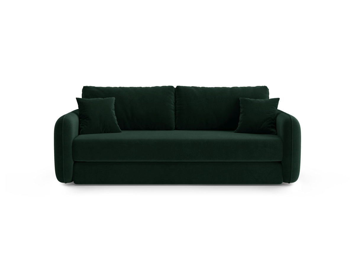 Divano con Funzione Letto in Velluto, "Dormi", 3 Posti, 225x94x87 - Verde Bottiglia