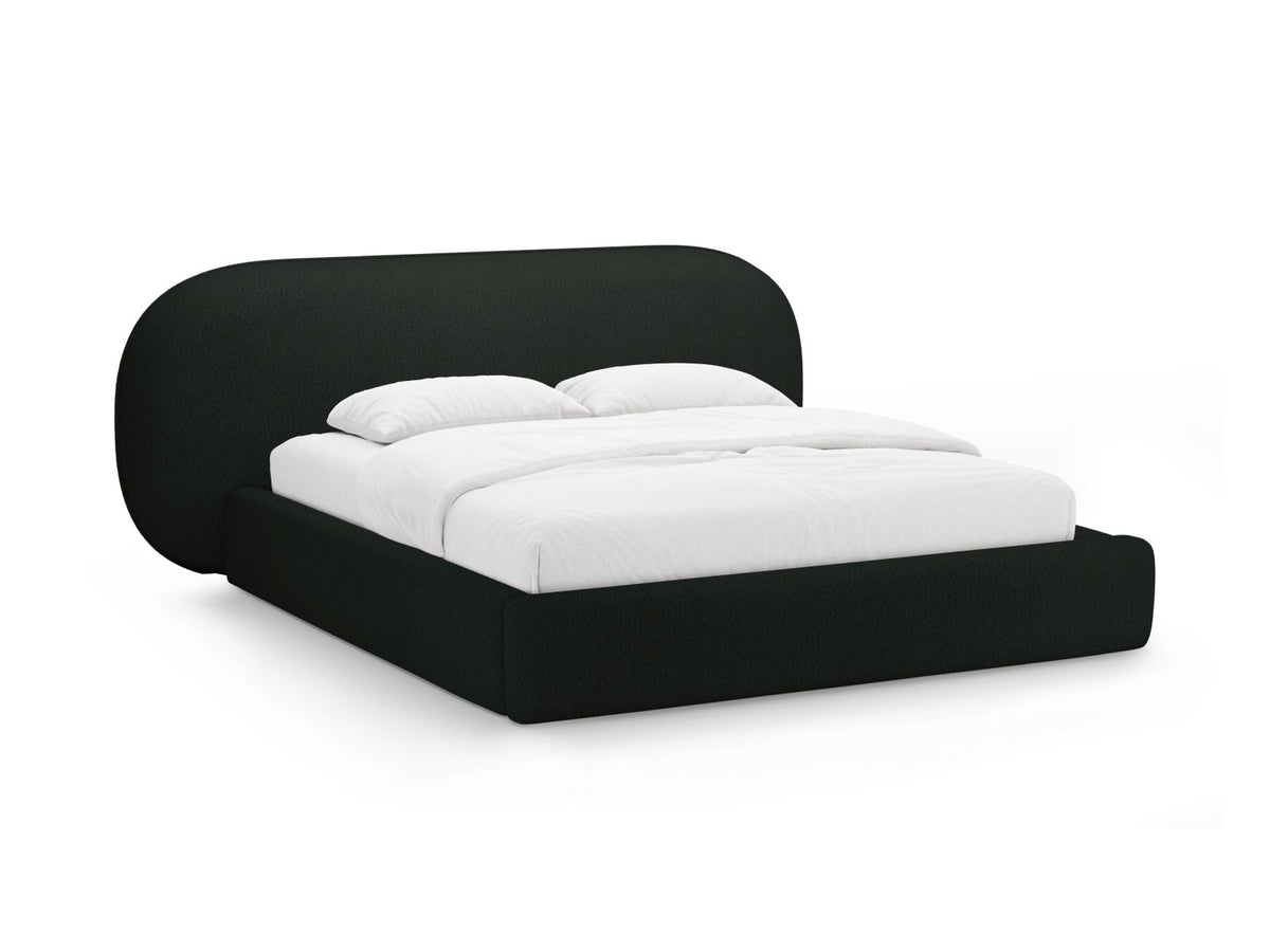 Letto Contenitore con Testata Ovalo - Nero 160x200