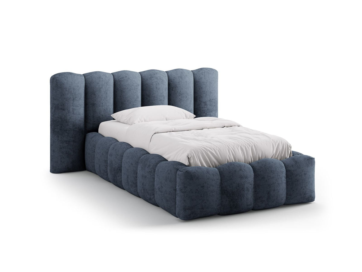 Letto con Contenitore e Testata, "Lupine", 226x174x95 - Blu Scuro