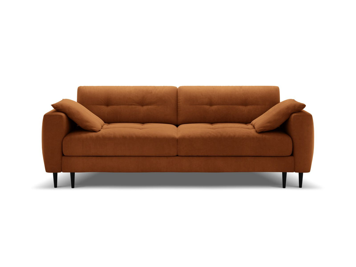 Divano Letto con Contenitore in Velluto, "Bemy", 3 Posti, 242x110x92 - Terracotta