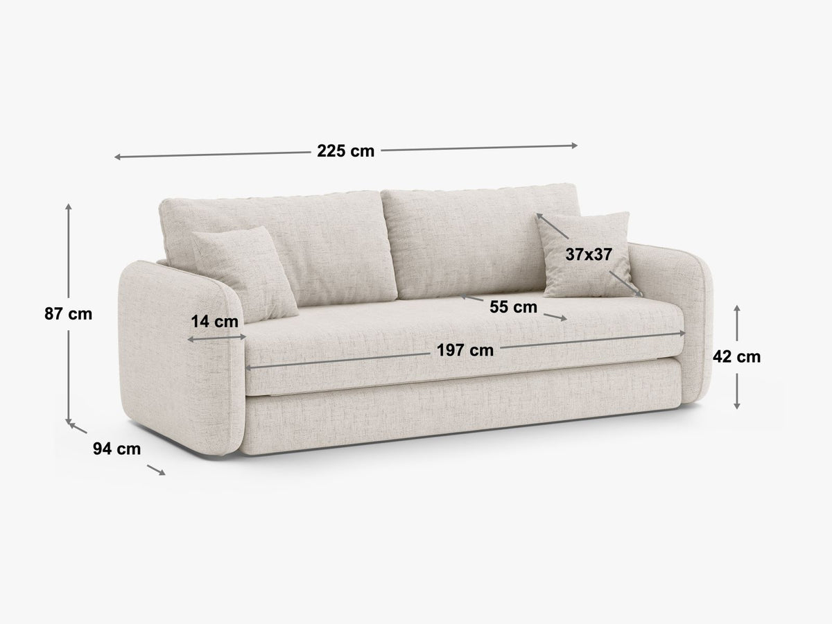 Divano Letto Dormi, 3 Posti, 94x225x87
