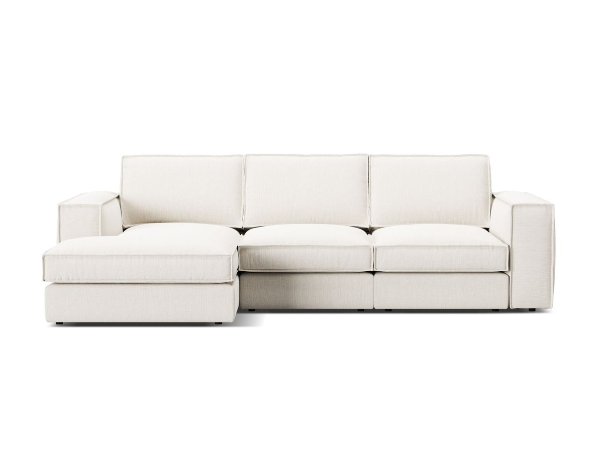 Divano Angolare Modulare Sinistro, "Pola", 3 Posti, 284x158x88 - Bianco