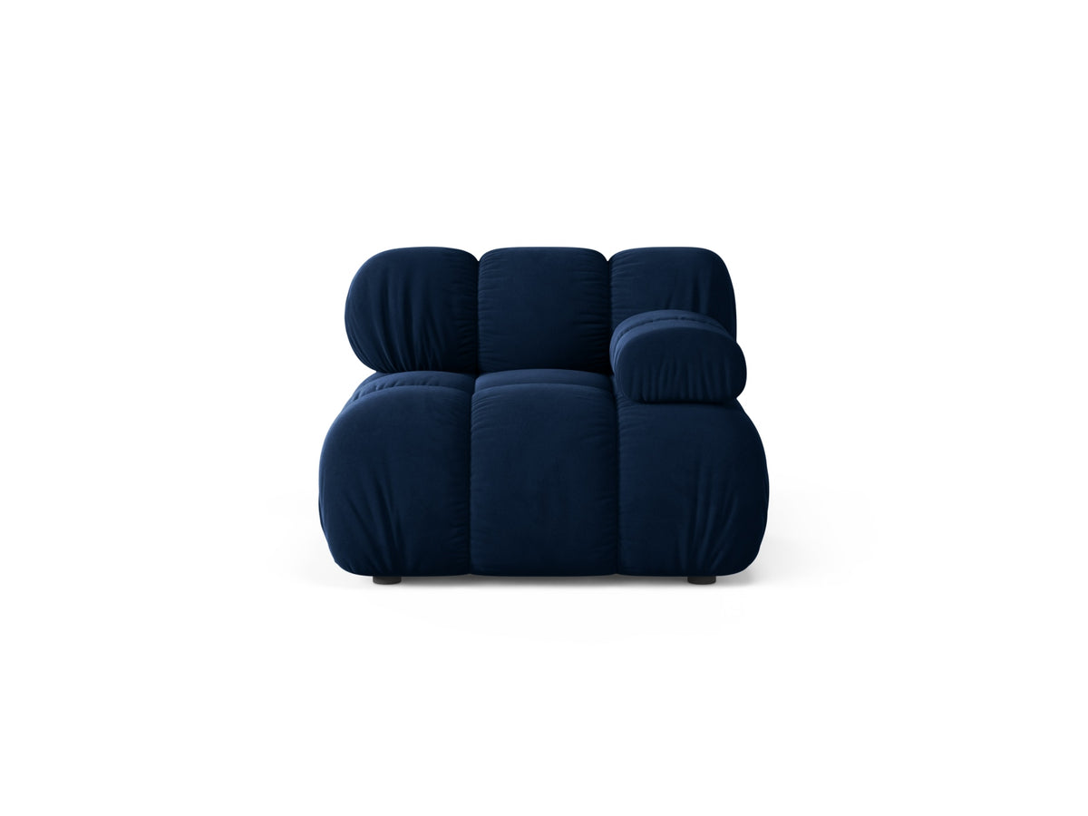 Modulo Destro in Velluto, "Bellis", 1 Posto, 94x94x70 - Blu Royal
