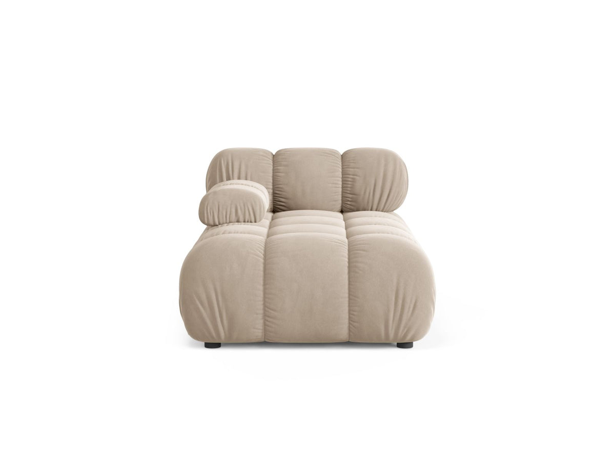 Chaise Longue Sinistra in Velluto, "Bellis", 1 Posto, 155x94x70 - Beige