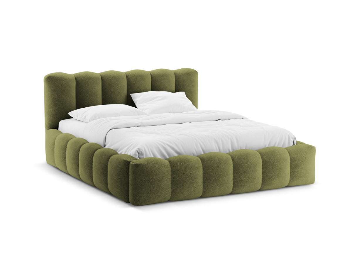 Letto Contenitore con Testata Lupine - Verde Oliva Scuro 200x200