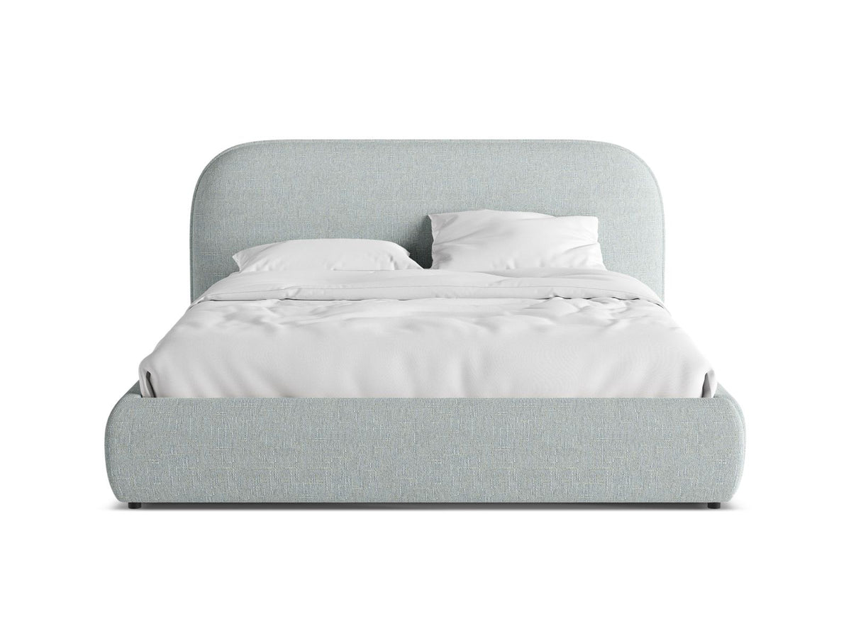 Letto con Testata Murada - Blu Satinato 160x200