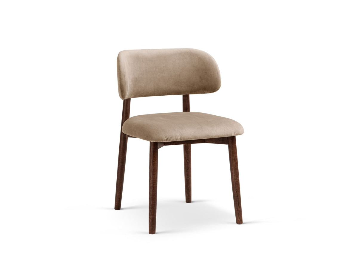 Sedia in Velluto, "Evan", 1 Posto, 49.5x51x77 - Beige Mandorla
