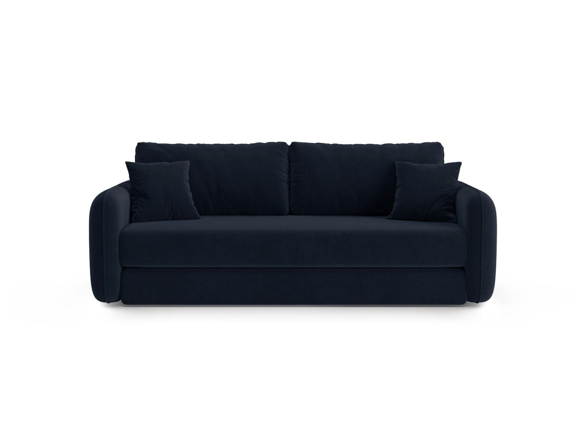 Divano con Funzione Letto in Velluto, "Dormi", 3 Posti, 225x94x87 - Blu Royal