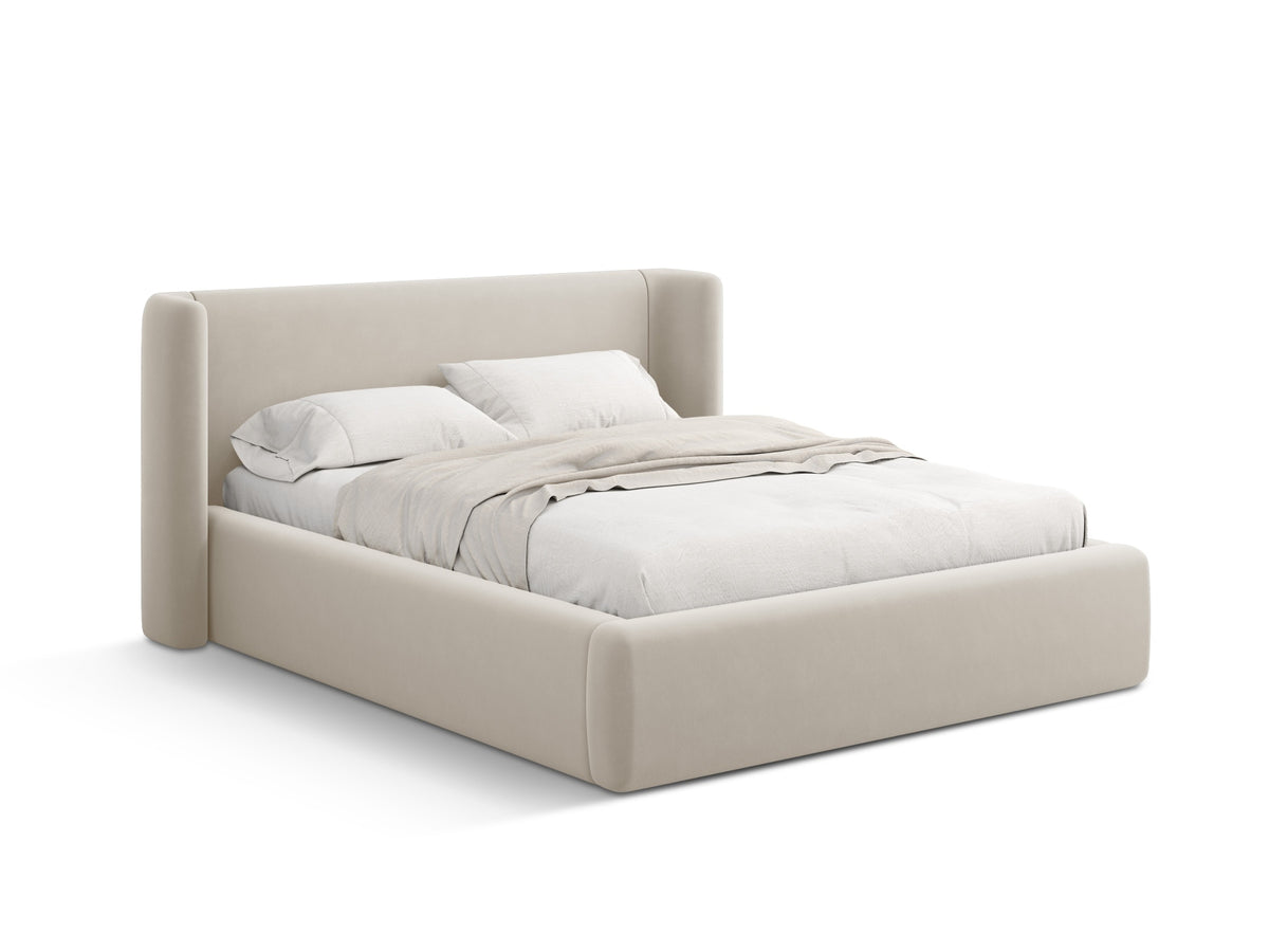 Letto Contenitore con Testata Jolene - Beige Scuro 200x200