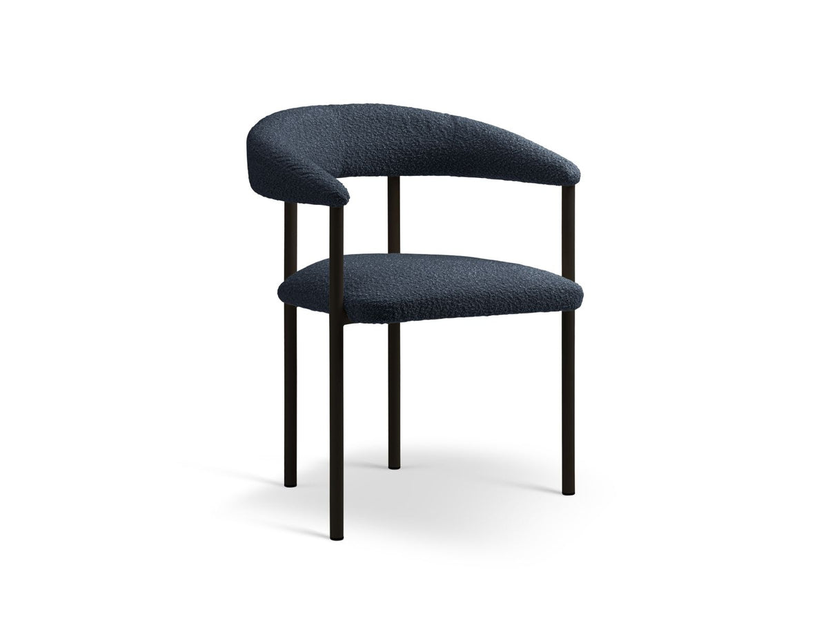 Sedia in Velluto, "Lea", 1 Posto, 56.5x53.5x74 - Blu Scuro