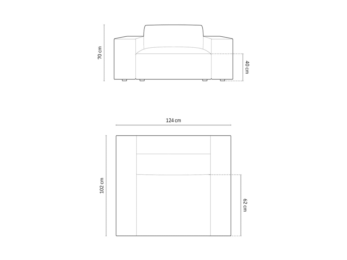 Poltrona, "Jodie", 1 Posto, 124x102x70
