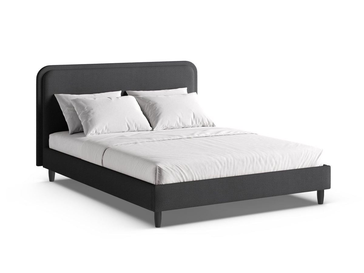 Letto con Testata, "Aveline", 214x195x117 - Grigio Scuro