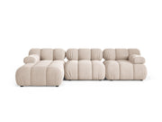 Divano Angolare Modulare Sinistro in Velluto, "Bellis", 4 Posti, 282x155x70 - Beige Chiaro