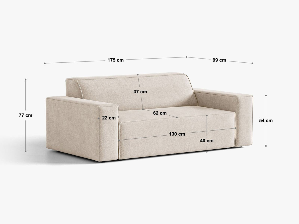 Divano Jodie, 2 Posti, 99x175x77