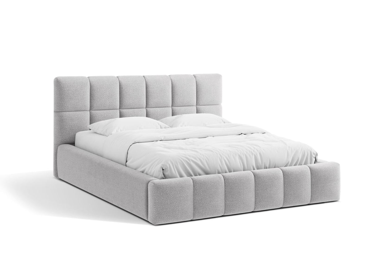 Letto Contenitore con Testata Bellis - Grigio Chiaro 180x200