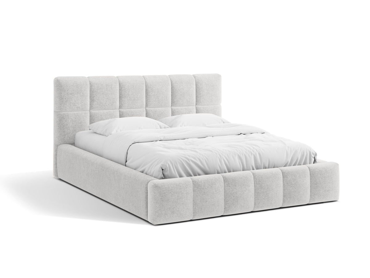 Letto Contenitore con Testata Bellis - Argento 160x200