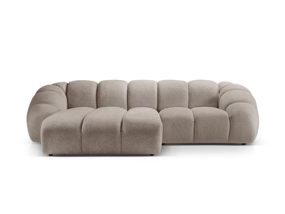 Divano Angolare Sinistro, "Diana", 3 Posti, 294x182x72 - Beige Scuro