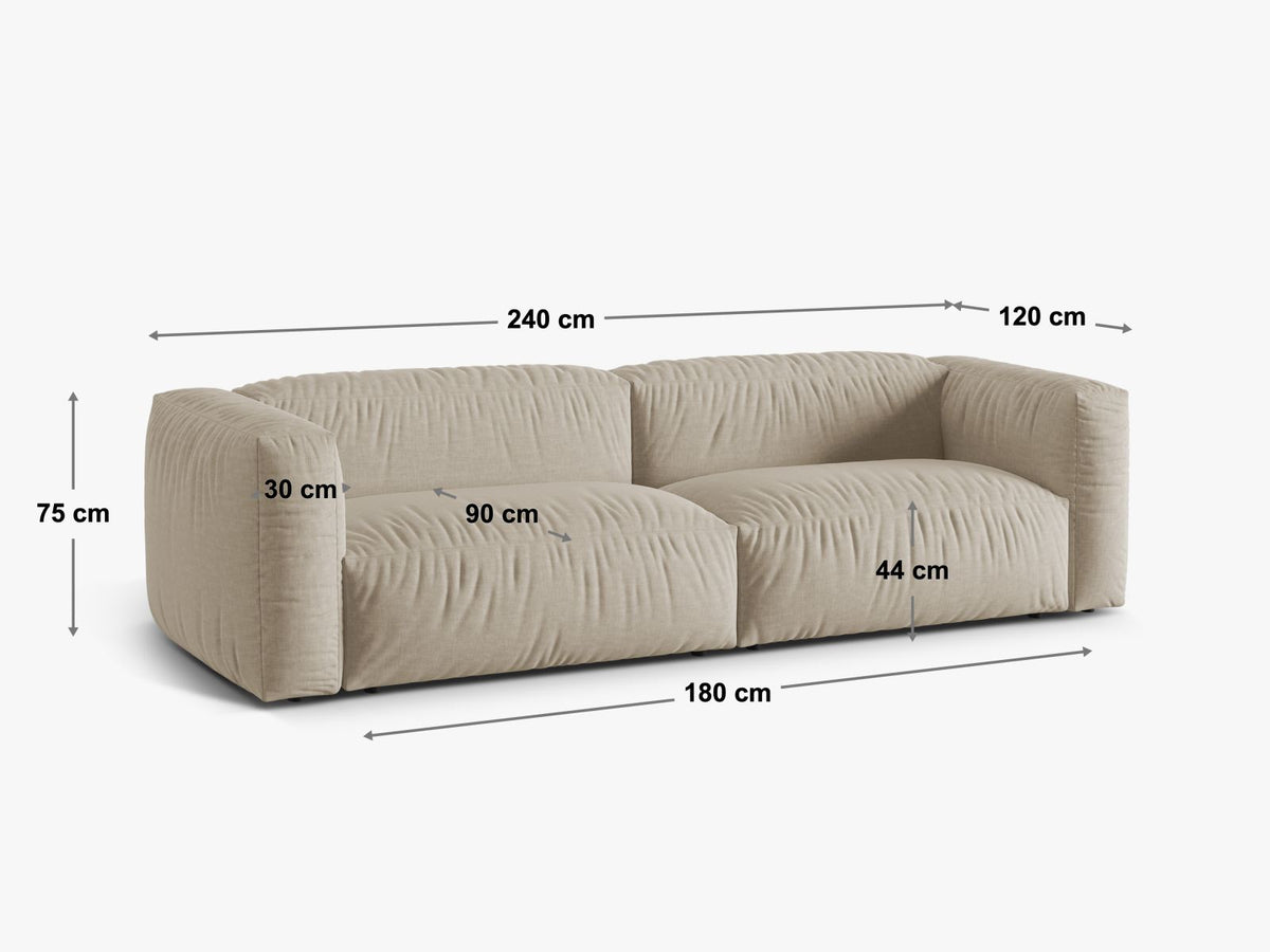 Divano Componibile XL Martina, 3 Posti, 120x244x75