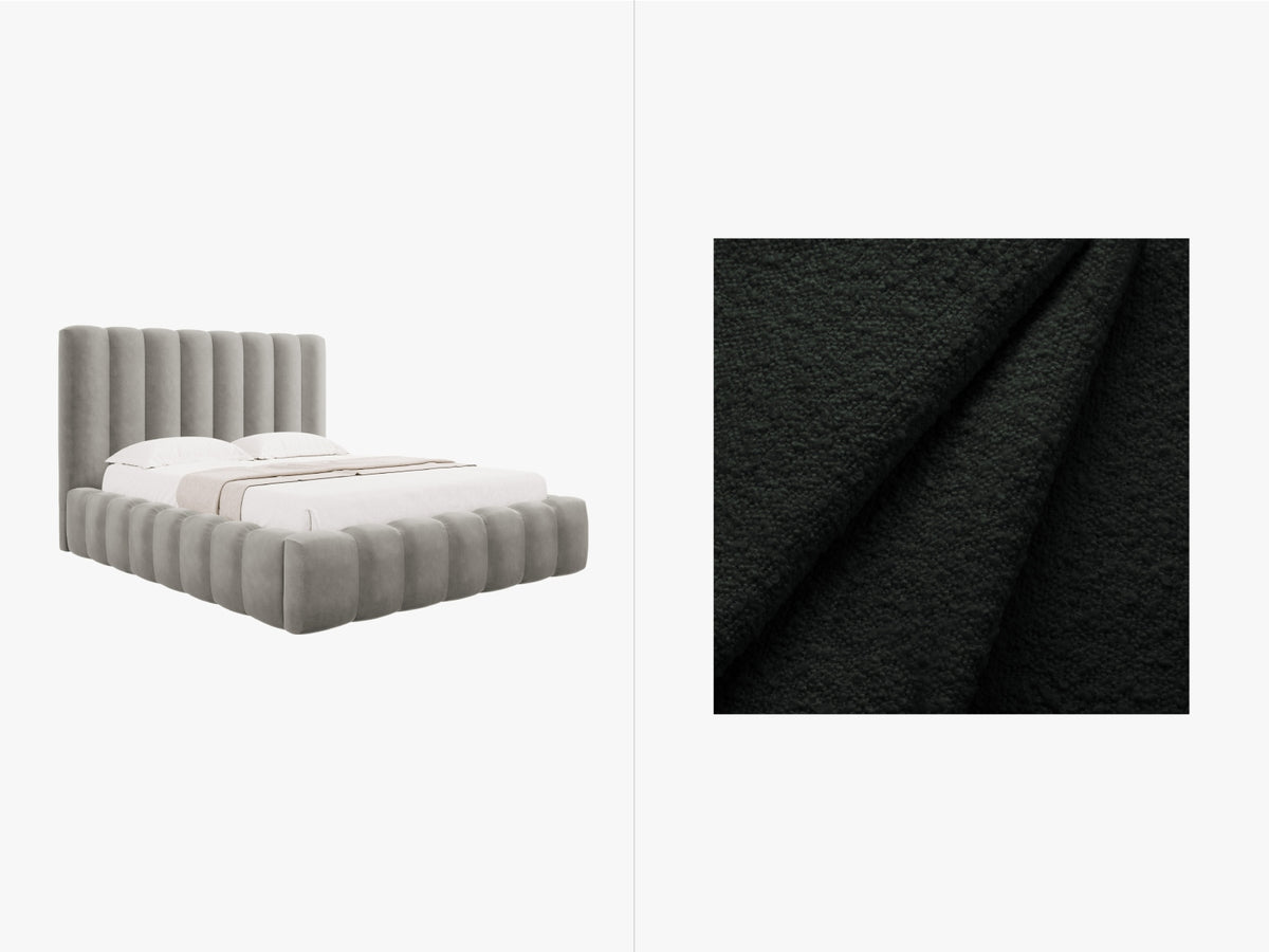Letto Contenitore con Testata Kelp - Nero 200x200