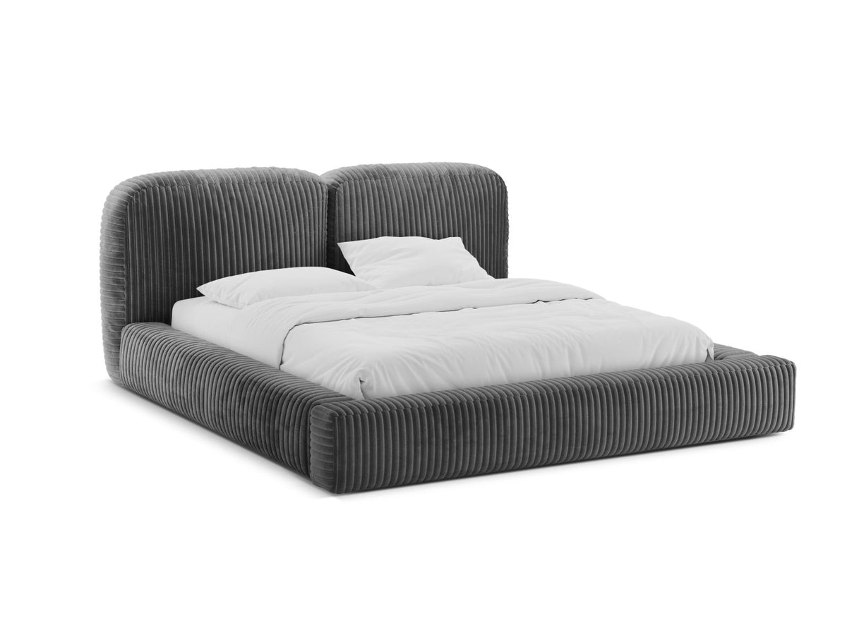 Letto con Contenitore e Testata, "Martina", 246x226x101 - Grigio