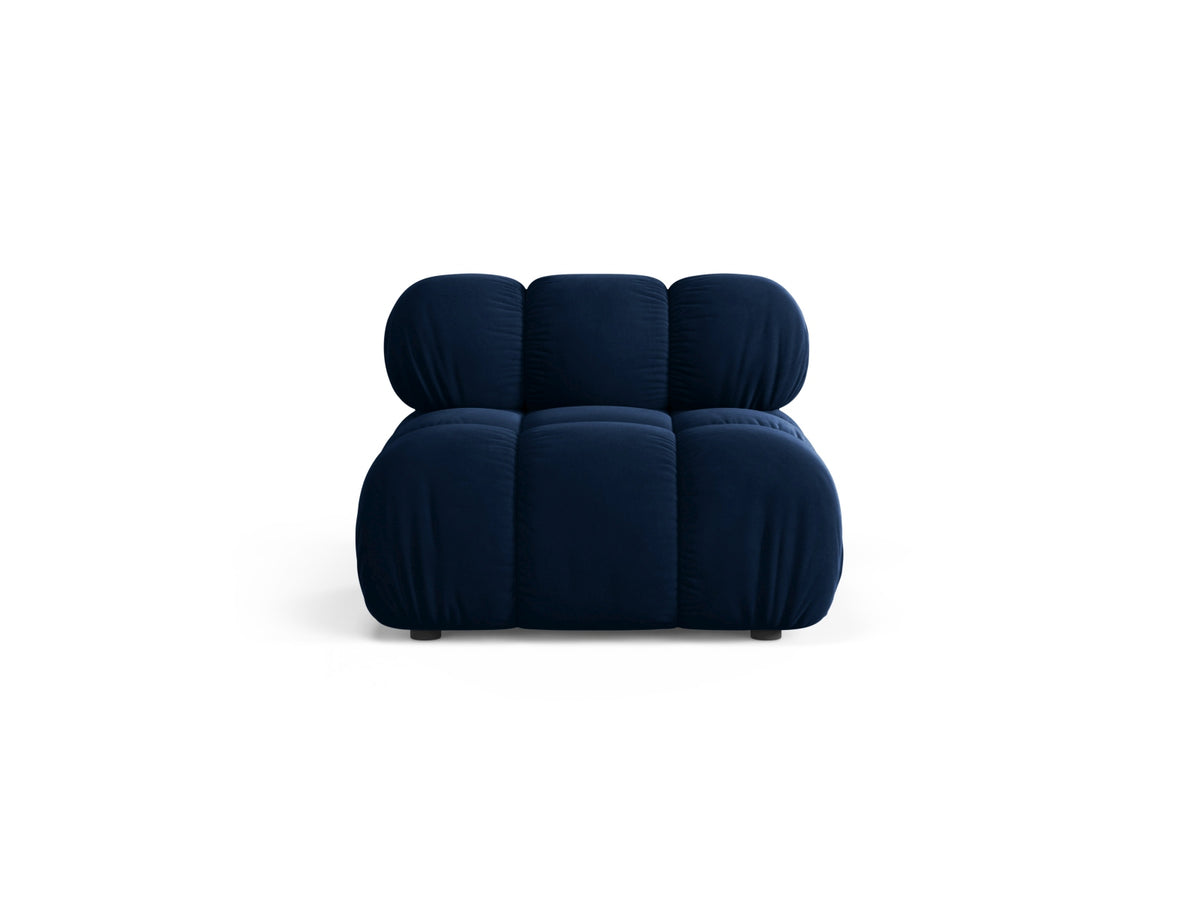 Modulo senza Braccioli in Velluto, "Bellis", 1 Posto, 94x94x70 - Blu Royal