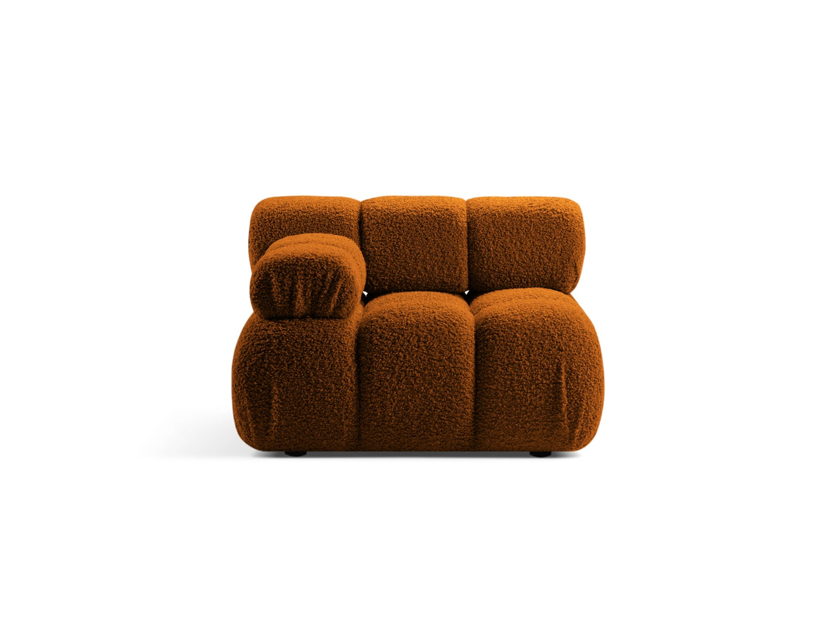 Modulo Sinistro in Bouclé, "Bellis", 1 Posto, 94x94x70 - Mattone