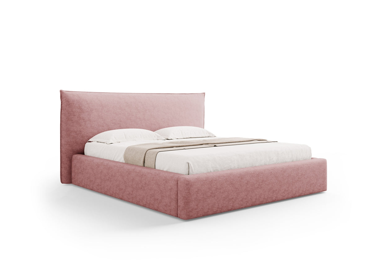 Letto con Contenitore e Testata, "Kaelle", 223x180x111 - Rosa