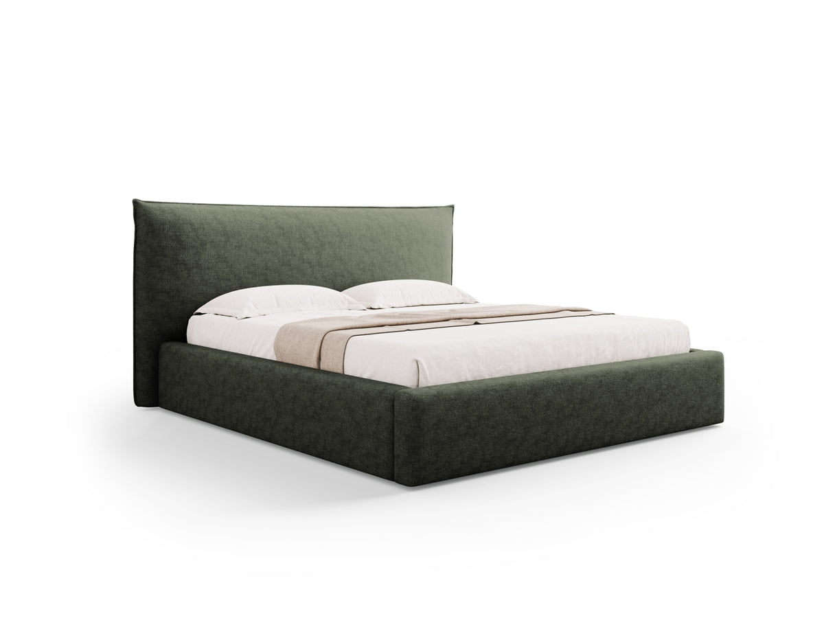 Letto con Contenitore e Testata, "Kaelle", 223x240x111 - Verde