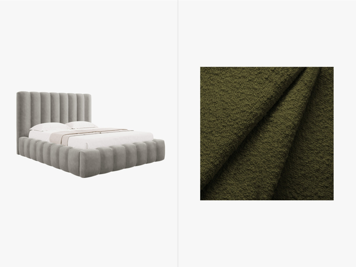 Letto Contenitore con Testata Kelp - Verde Oliva Scuro 200x200