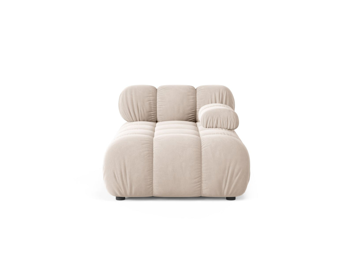 Chaise Longue Destra in Velluto, "Bellis", 1 Posto, 155x94x70 - Beige Chiaro