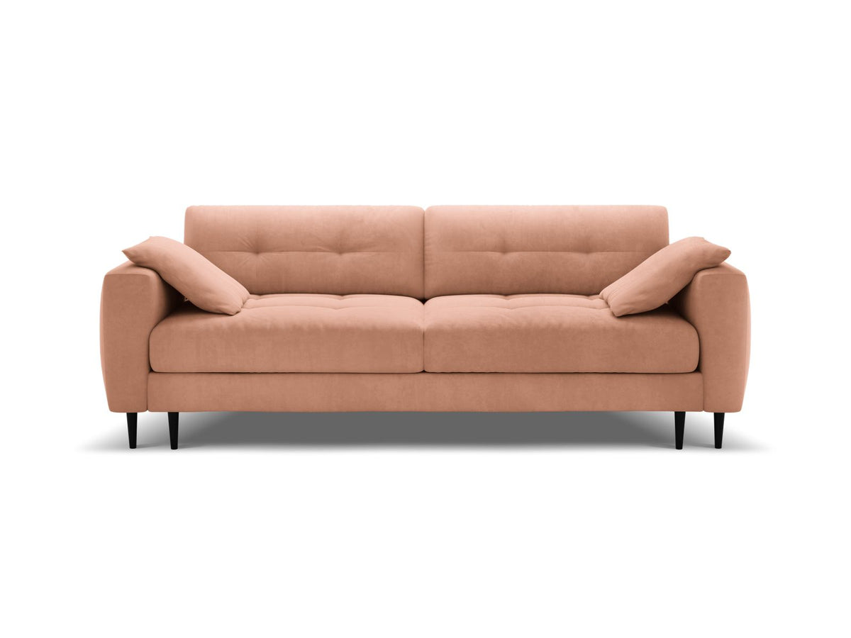 Divano Letto con Contenitore in Velluto, "Bemy", 3 Posti, 242x110x92 - Rosa