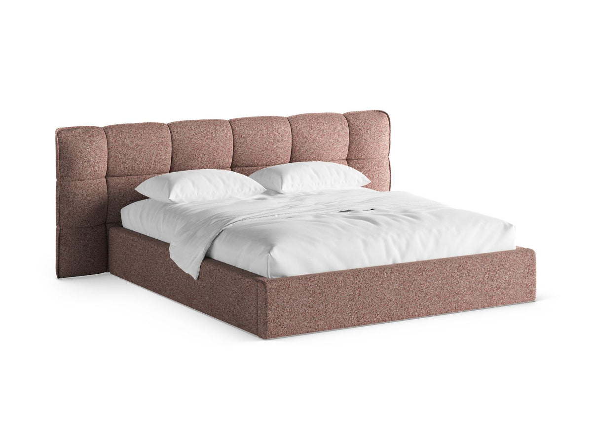 Letto Contenitore con Testata Eric Gambe plastica nera - Rosa Mélange 180x200