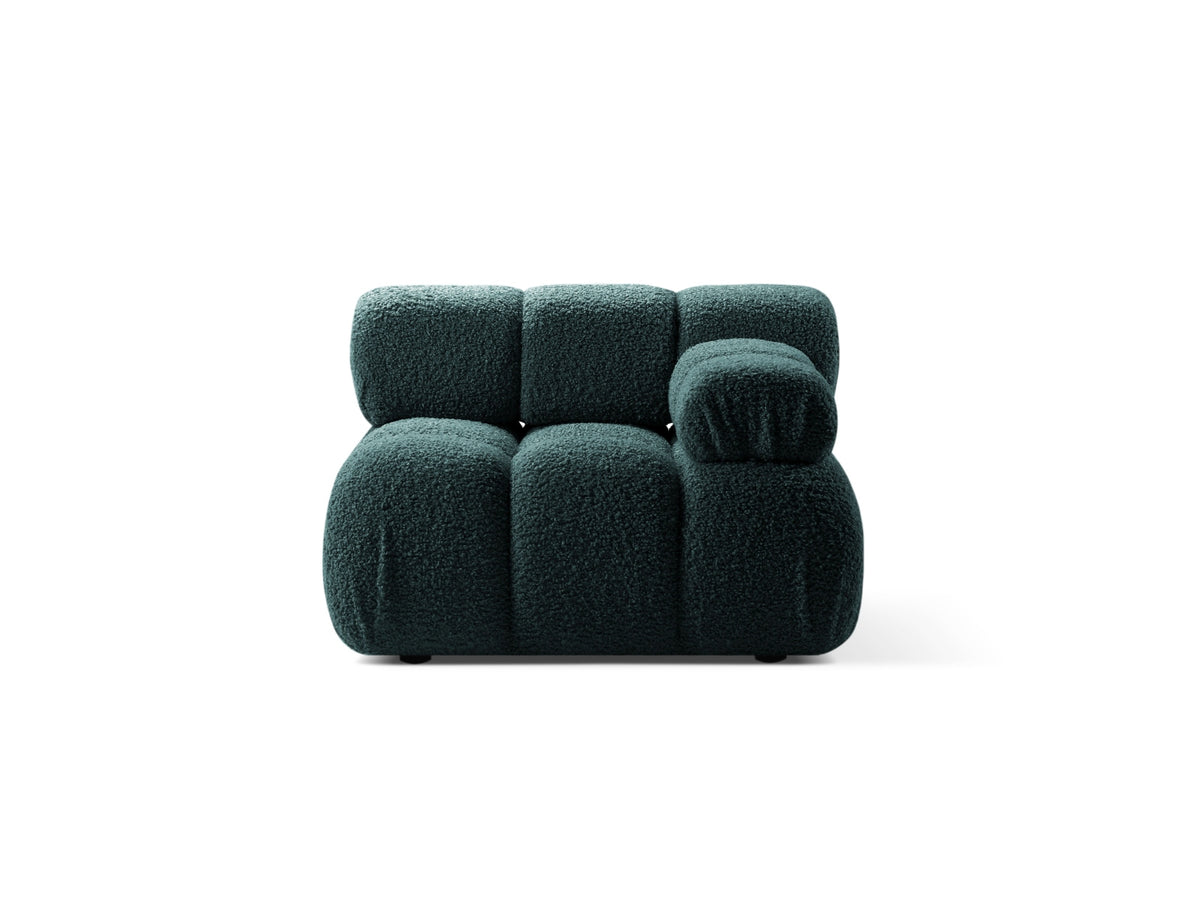 Modulo Destro in Bouclé, "Bellis", 1 Posto, 94x94x70 - Petrolio