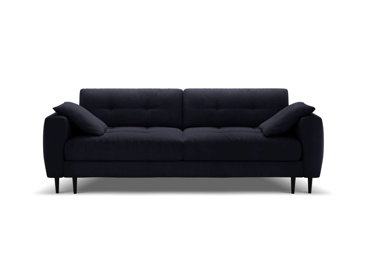 Divano Letto con Contenitore in Velluto, "Bemy", 3 Posti, 242x110x92 - Blu Royal