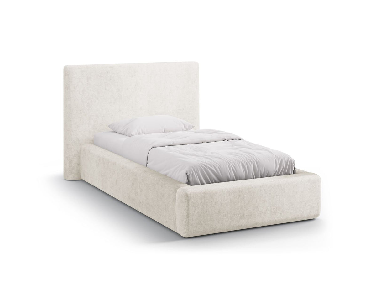 Letto con Contenitore e Testata, "Amy", 220x130x95 - Beige Chiaro