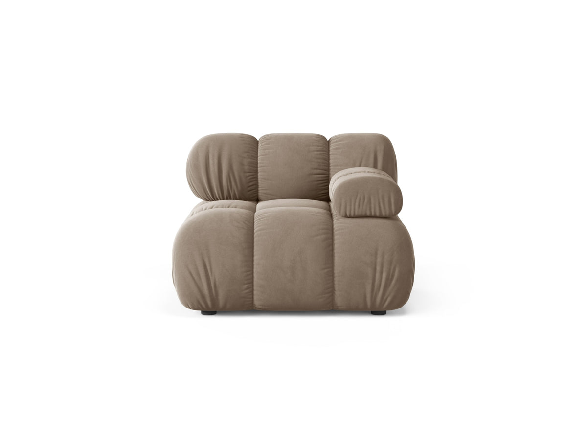 Modulo Destro in Velluto, "Bellis", 1 Posto, 94x94x70 - Cappuccino