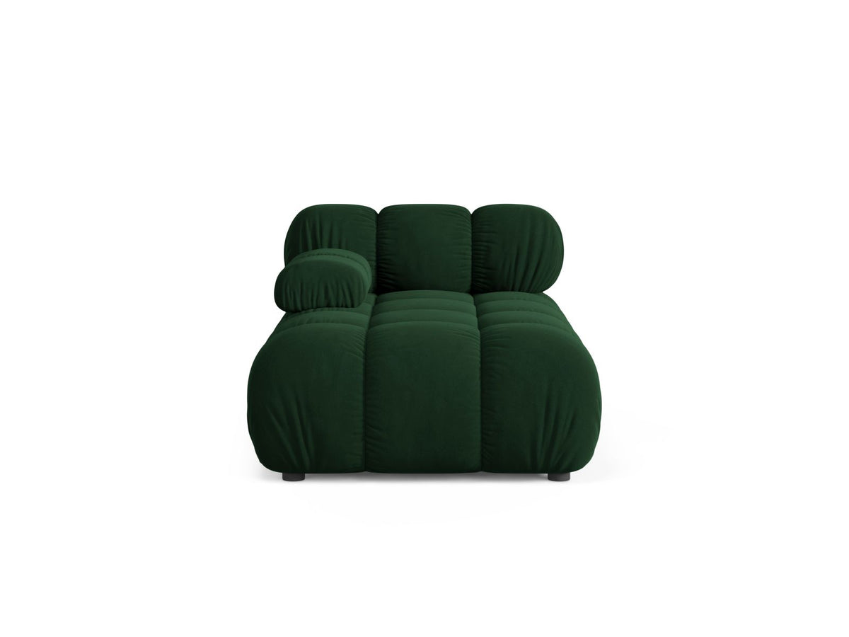 Chaise Longue Sinistra in Velluto, "Bellis", 1 Posto, 155x94x70 - Verde Bottiglia